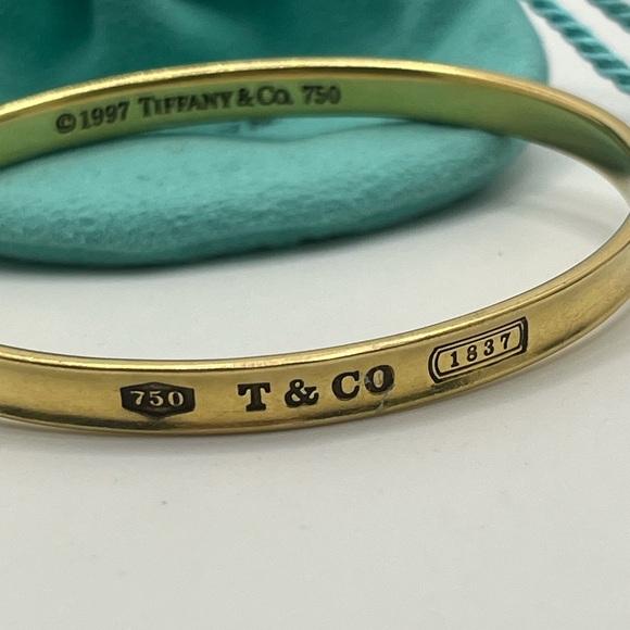 Tiffany & Co. 1837 18K Yellow Gold Bangle Bracelet - Picture 5 of 6